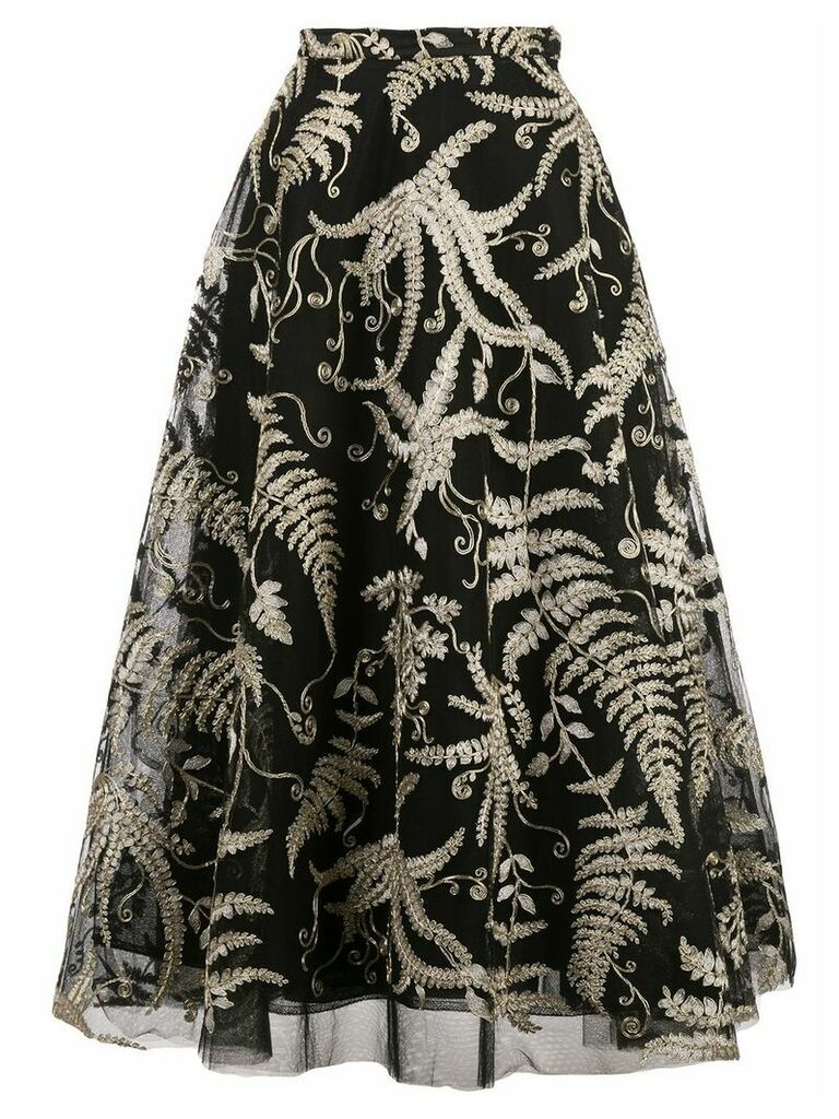 Marchesa embroidered lace skirt - Black