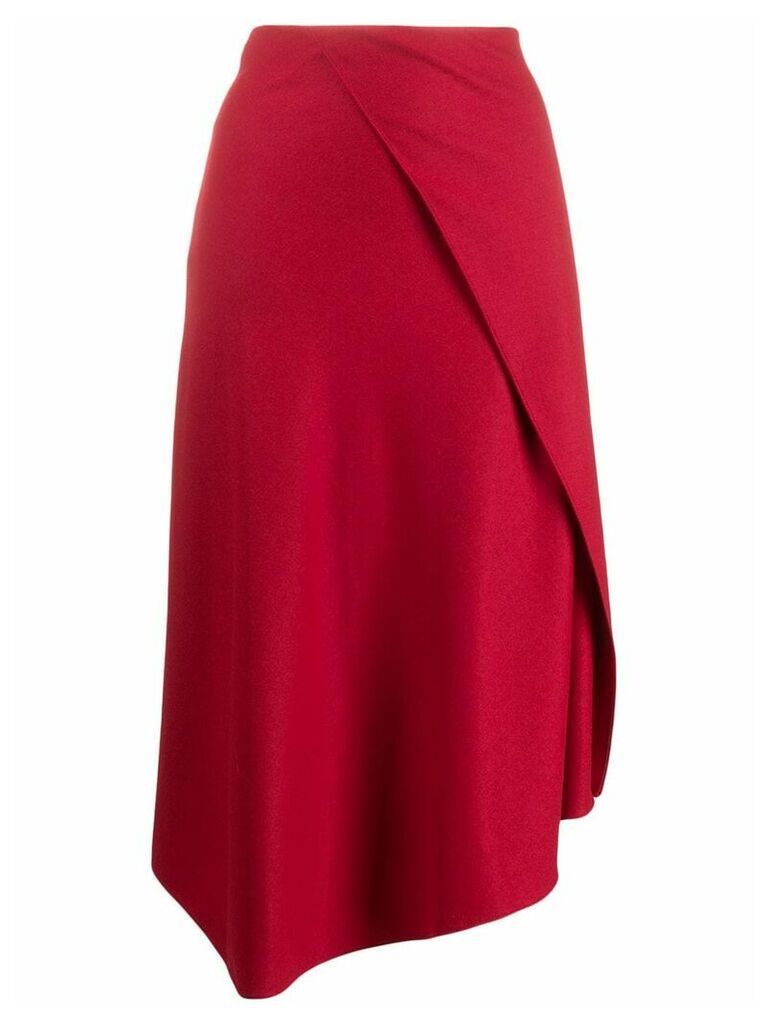 Vince asymmetric draped flannel skirt - Red