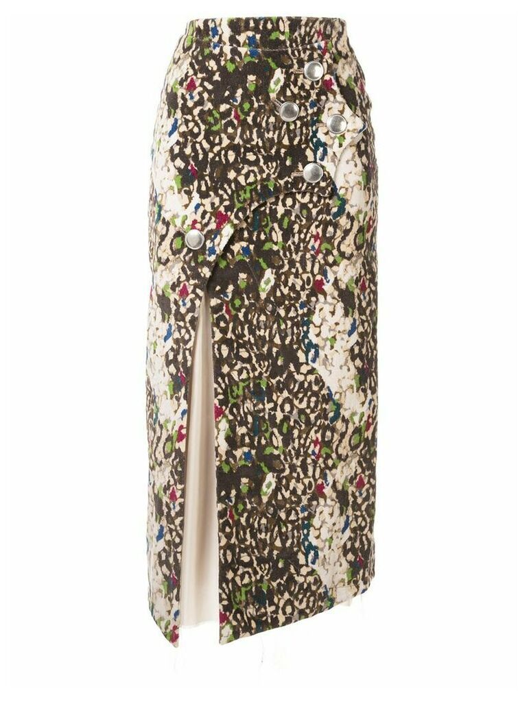 sulvam asymmetric patterned skirt - Multicolour