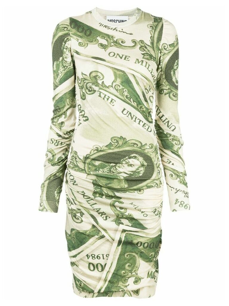 Moschino dollar bill print dress - Green
