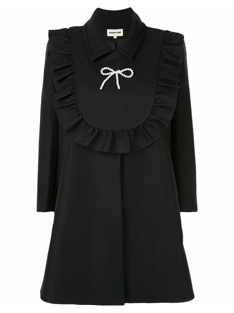 Shushu/Tong tie front coat - Black