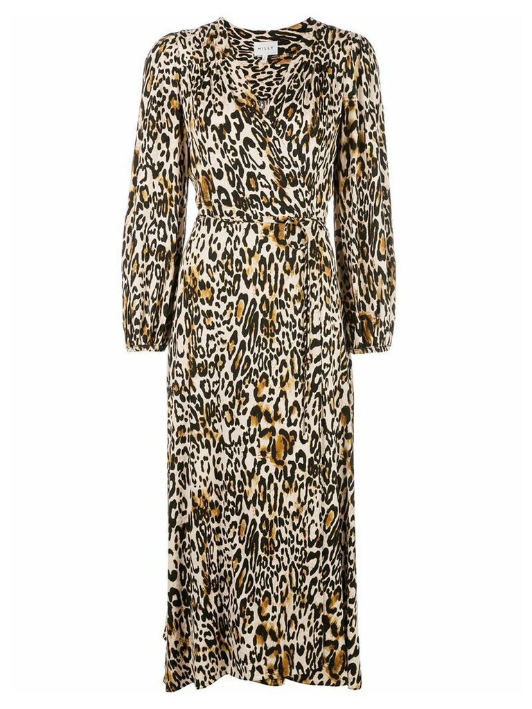 Milly leopard print wrap dress - Brown