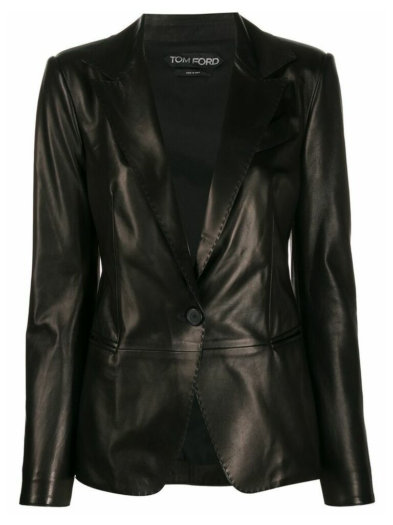 Tom Ford tailored leather blazer - Black