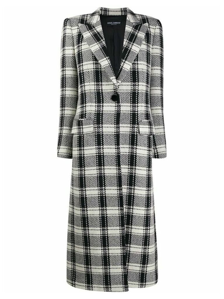 Dolce & Gabbana single buttoned check coat - Black