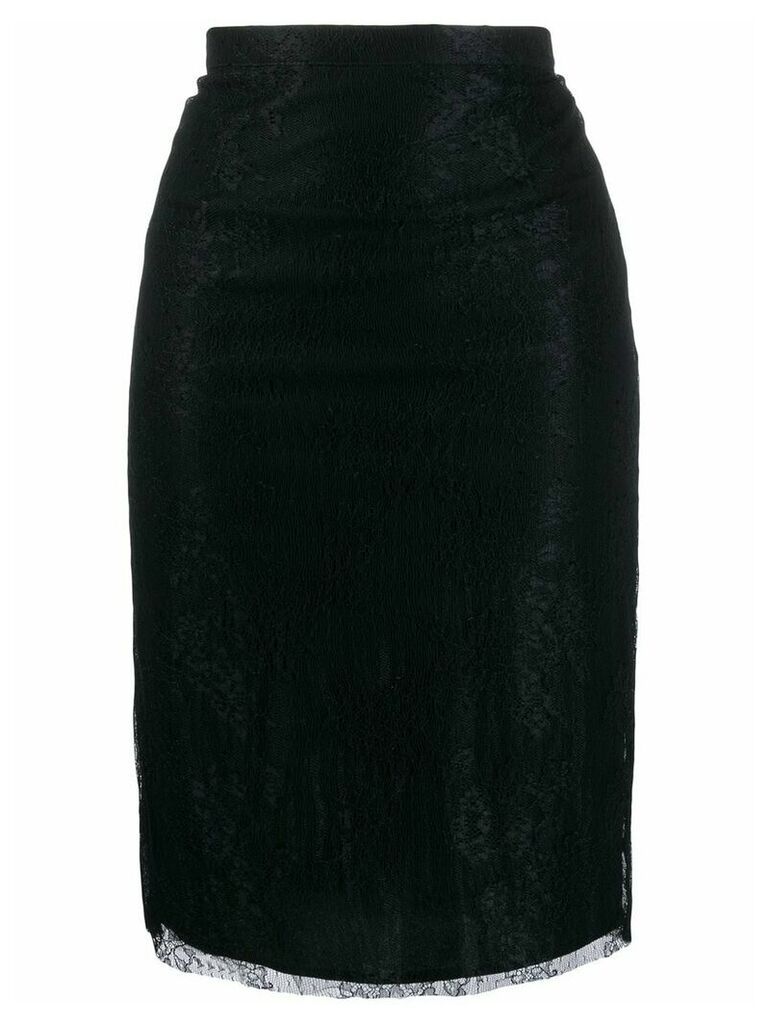 RedValentino Dentelle Fleurs lace pencil skirt - Black