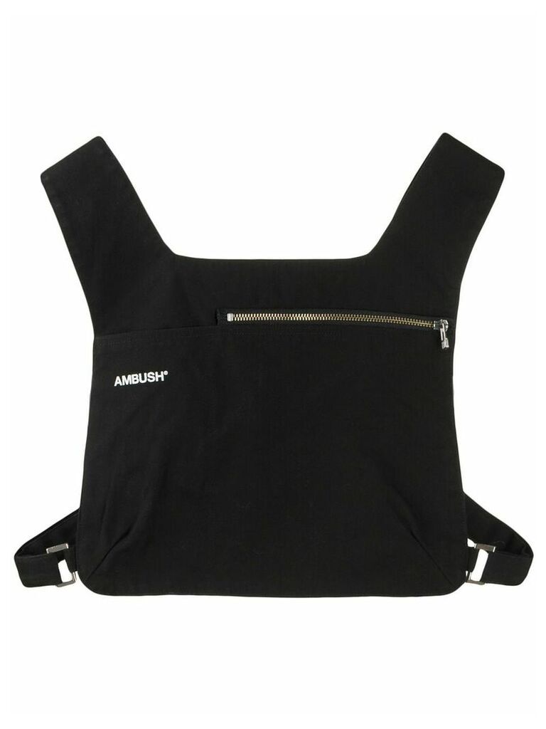 Ambush cropped chest vest - BLACK