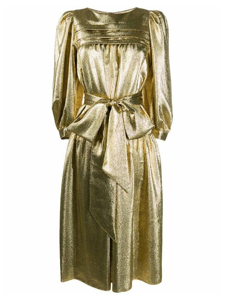 Marc Jacobs metallized puff-sleeves dress - GOLD