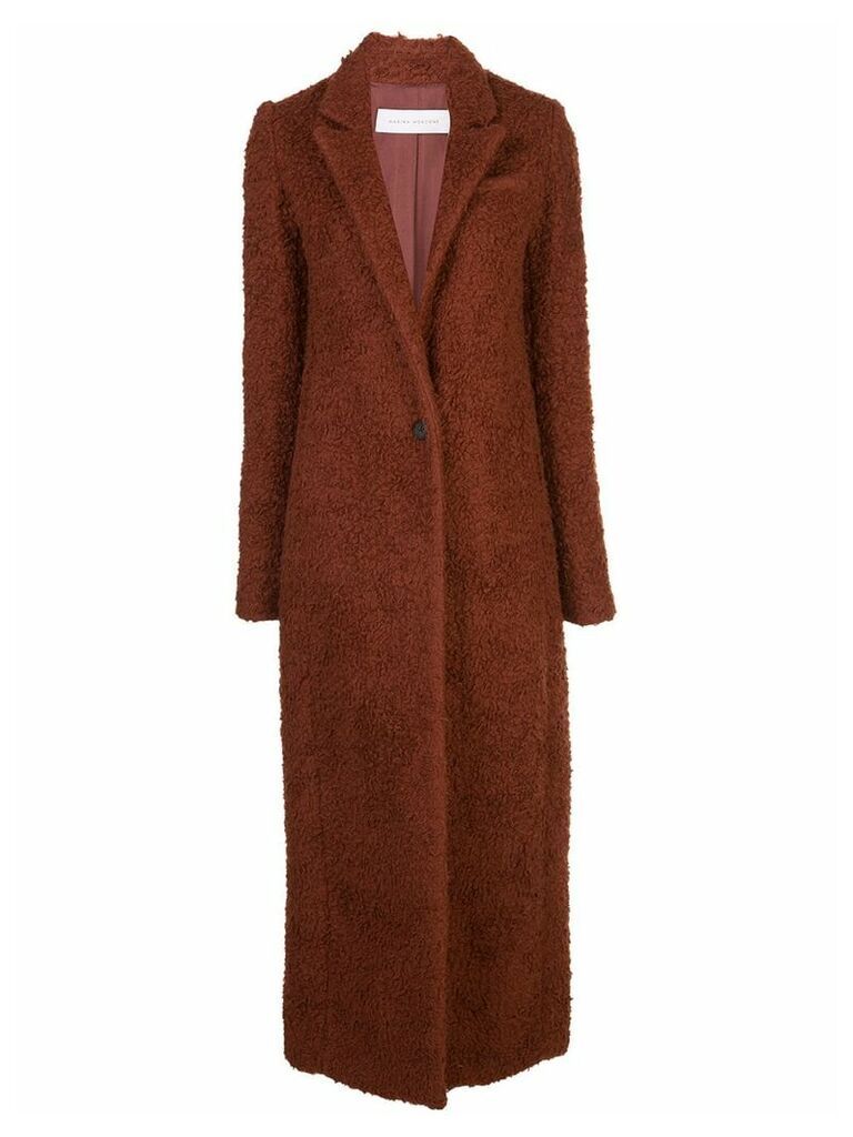 Marina Moscone single-breasted shearling coat - Brown