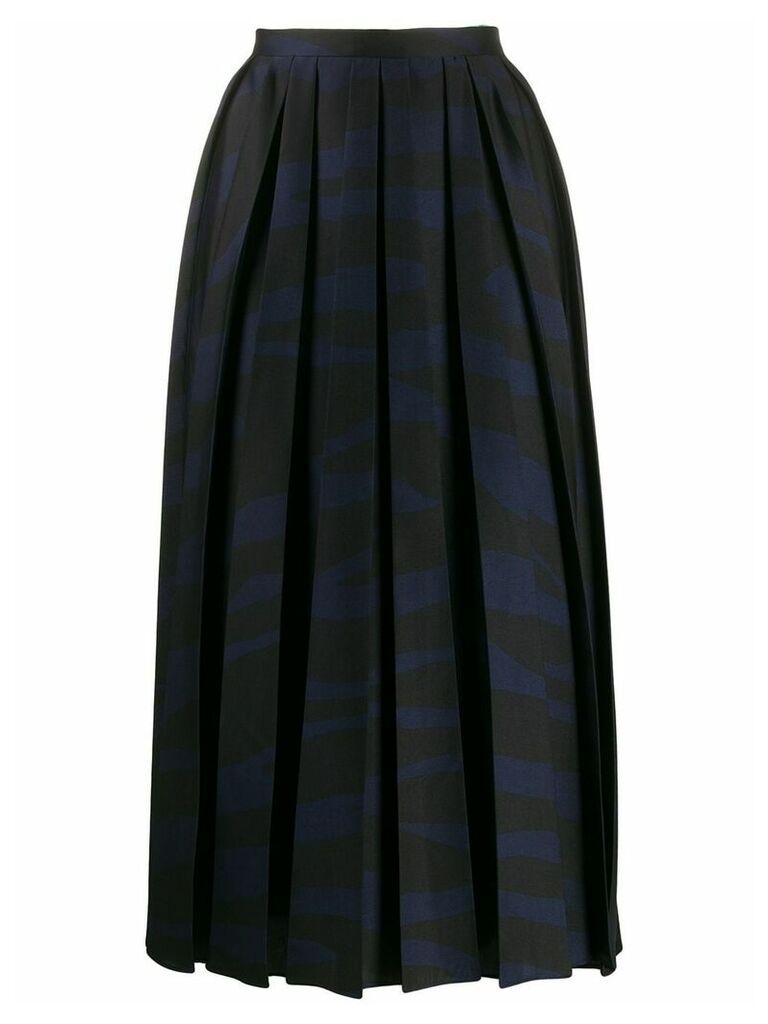 Erika Cavallini zebra-print pleated skirt - Black