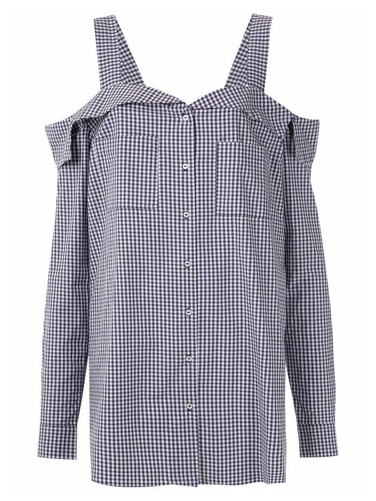 Andrea Bogosian check print buttoned blouse - PURPLE