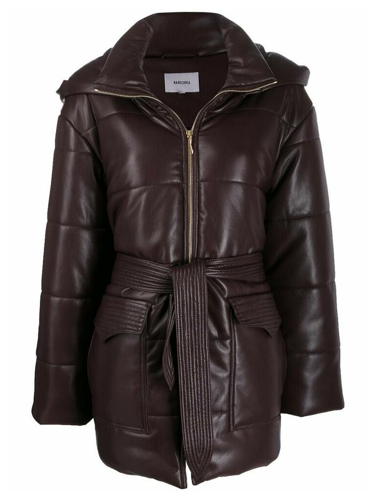 Nanushka Lenox faux leather puffer coat - PURPLE