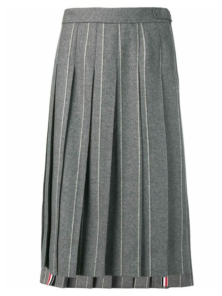 Thom Browne shadow-stripe pleated skirt - Grey