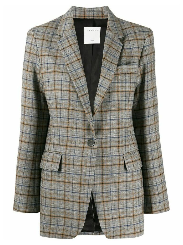 Sandro Paris checked pattern blazer - Grey