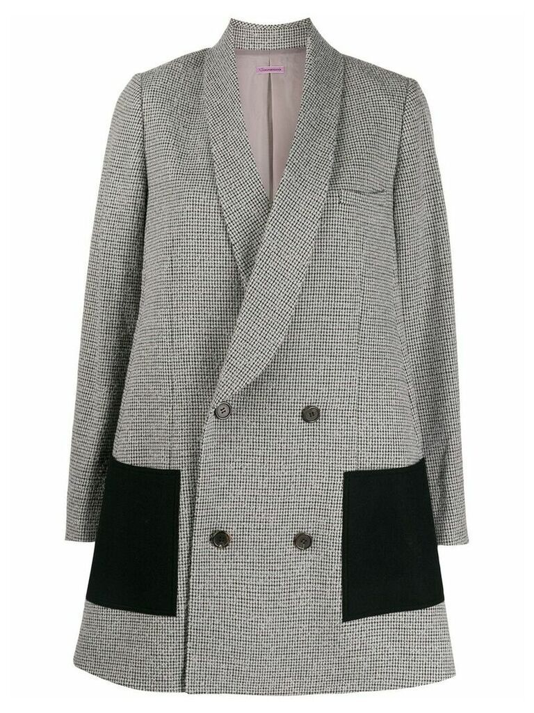 Sueundercover houndstooth double-breasted blazer - Grey
