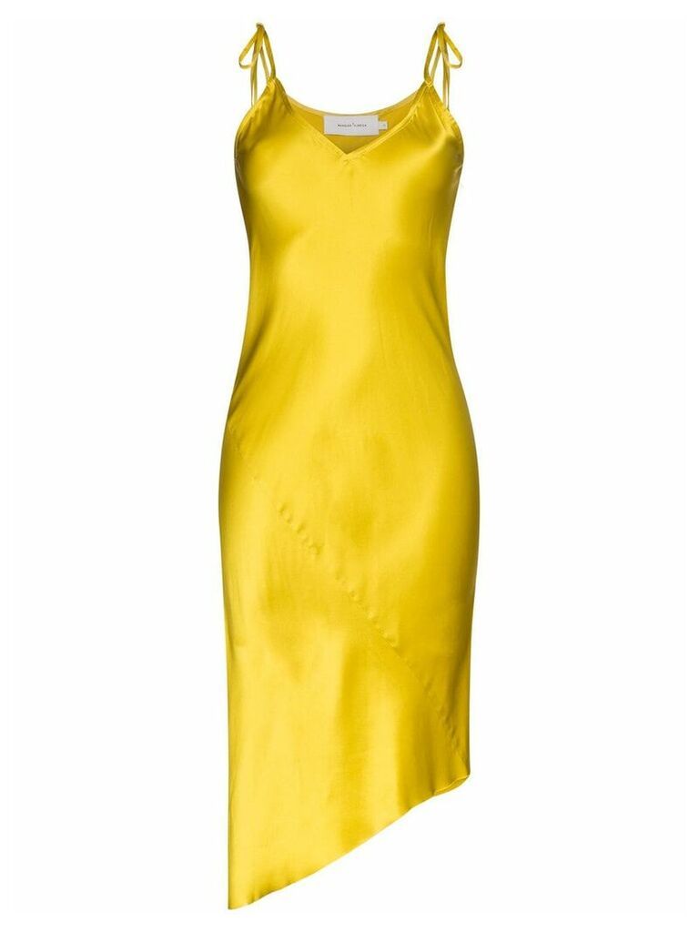 Marques'Almeida asymmetric silk slip dress - Yellow