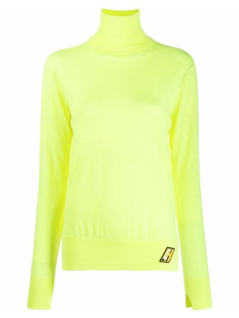 Circus Hotel fine knit roll neck top - Yellow