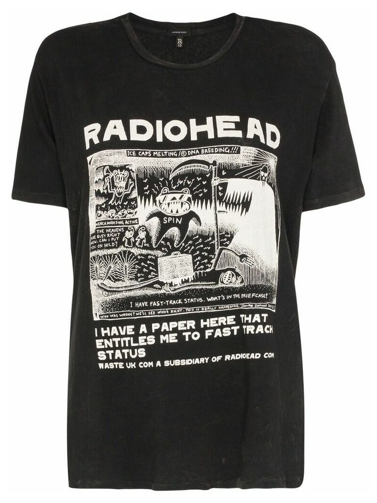R13 radiohead print T-shirt - Black