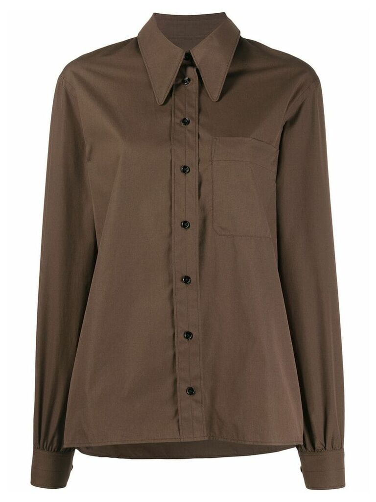 Lemaire pointed collar shirt - Brown