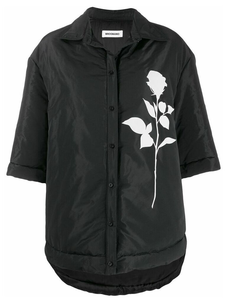 Brognano boxy fit rose print jacket - Black