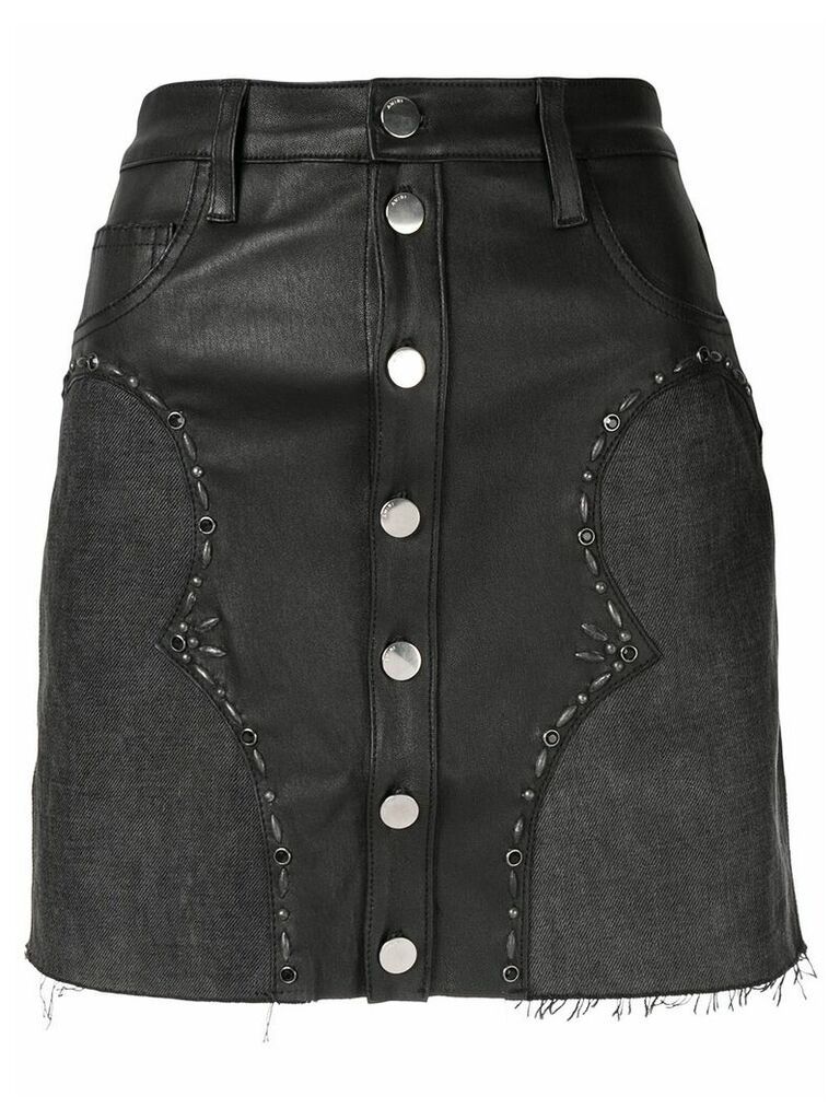 AMIRI Western denim mix mini skirt - Black