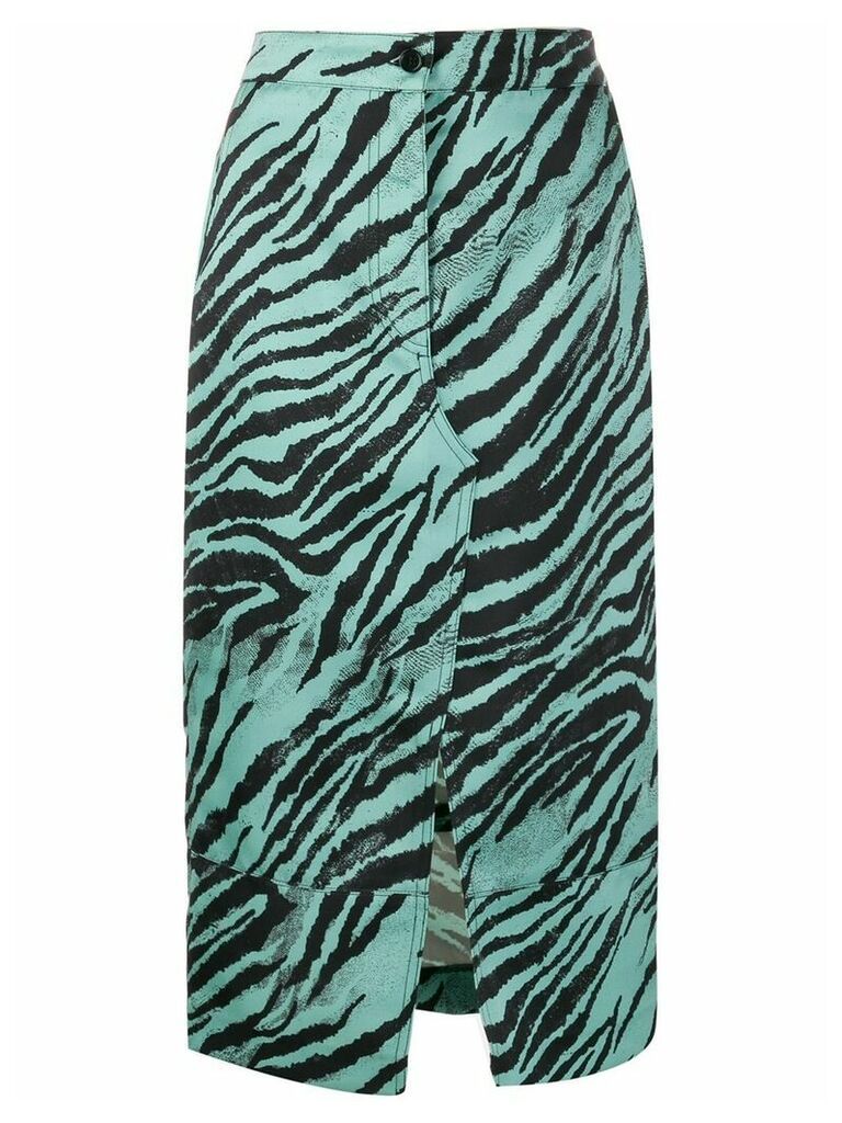 Brognano tiger print pencil skirt - Blue