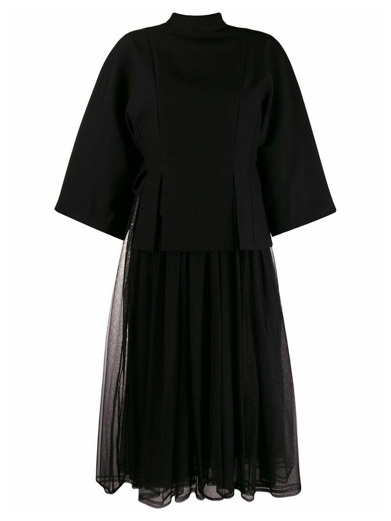 Comme Des Garçons Noir Kei Ninomiya contrast panel tulle dress - Black