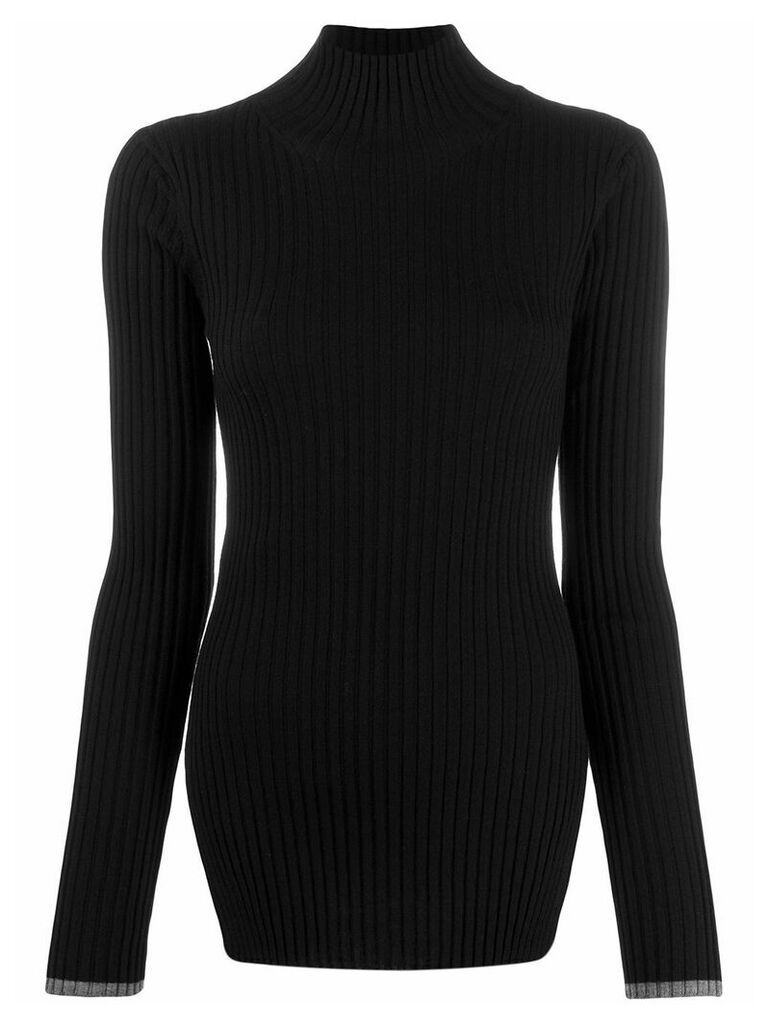Plan C ribbed fitted jumper - Black