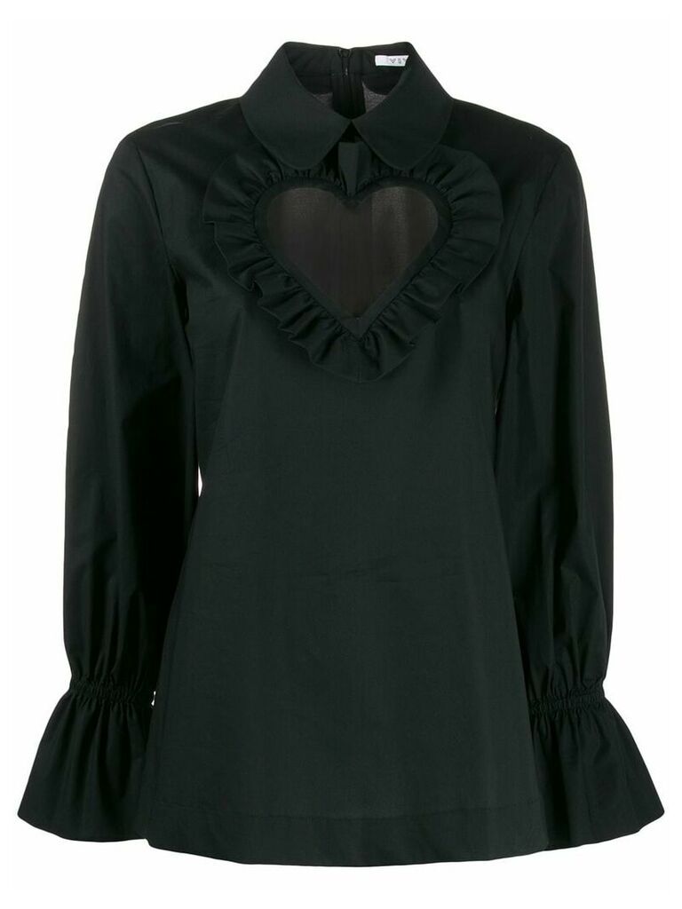 Vivetta heart neck blouse - Black