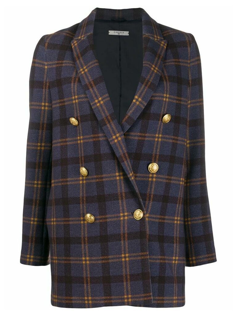 Circolo 1901 double-breasted check jacket - Blue