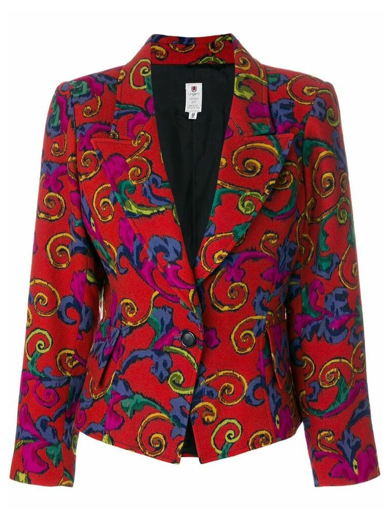 Emanuel Ungaro Pre-Owned abstract floral blazer - Red