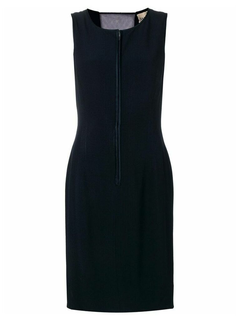 Valentino Pre-Owned sheer panel fitted dress - Blue