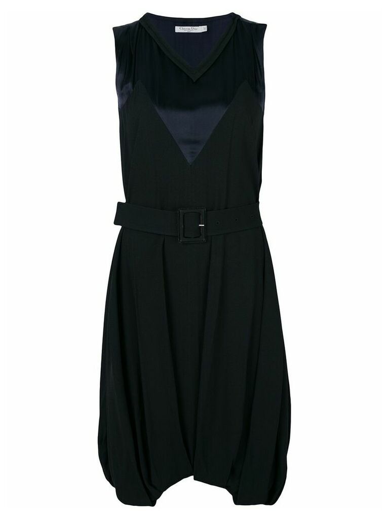 Christian Dior pre-owned belted balloon dress - Black