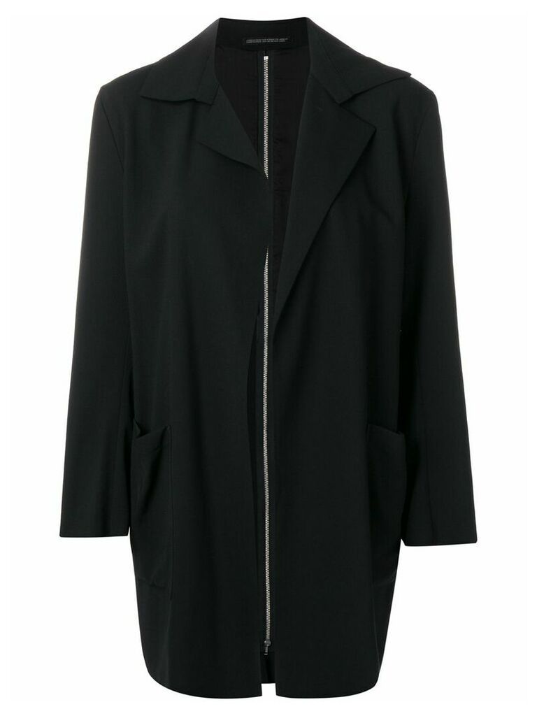 Yohji Yamamoto Pre-Owned zipped back boxy blazer - Black
