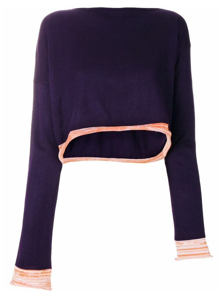 Comme Des Garçons Pre-Owned 1991 asymmetric knitted blouse - PURPLE