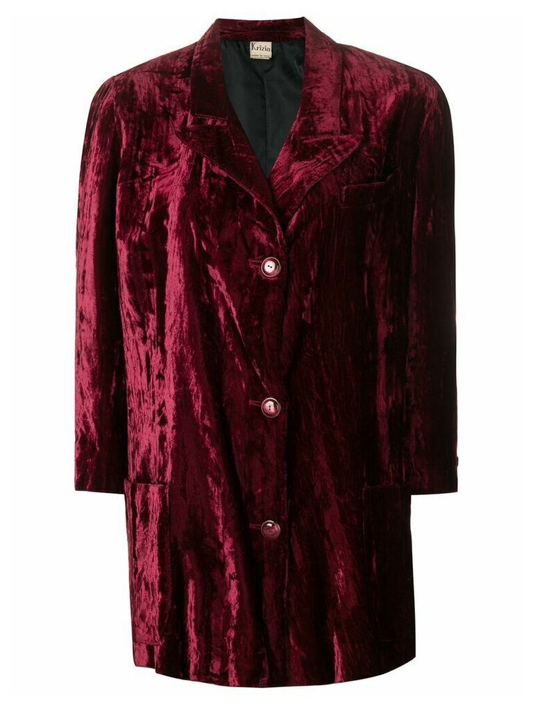 Krizia Pre-Owned 1970's velvety coat - PINK
