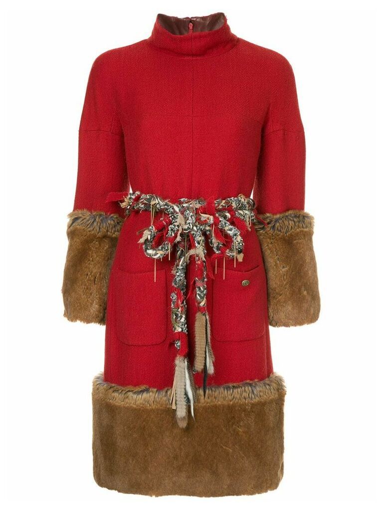 Chanel Pre-Owned fantasy fur dress - Red