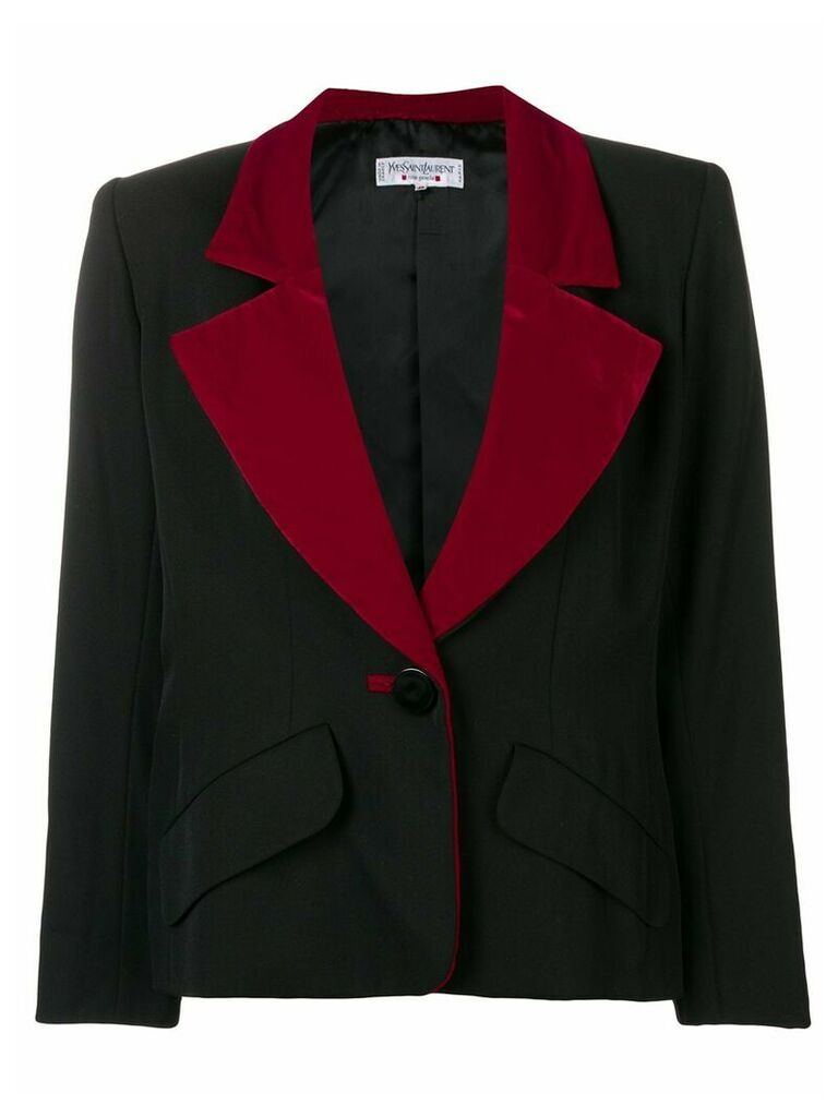 Yves Saint Laurent Pre-Owned 1980's wide lapels blazer - Black