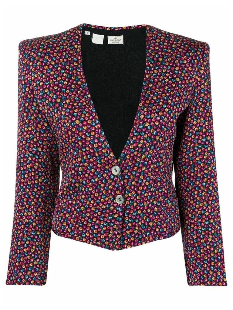 Valentino Pre-Owned 1980's floral jacket - Black