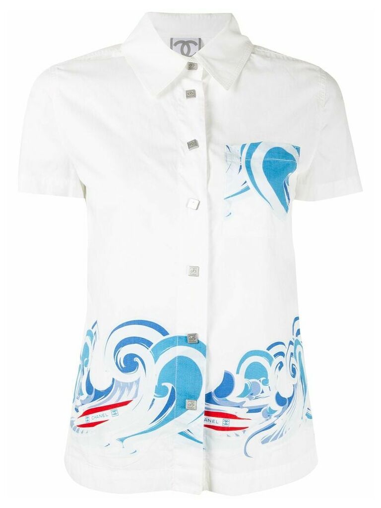 Chanel Pre-Owned wave print shirt - White