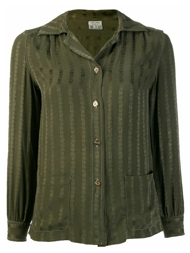 Céline Pre-Owned 1970's embroidered stripes shirt - Green