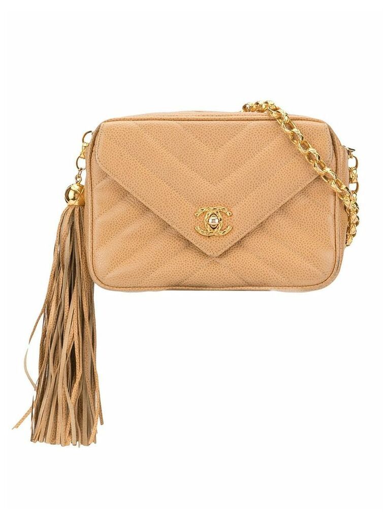 Chanel Pre-Owned V-stitch Bijoux chain shoulder bag - Brown