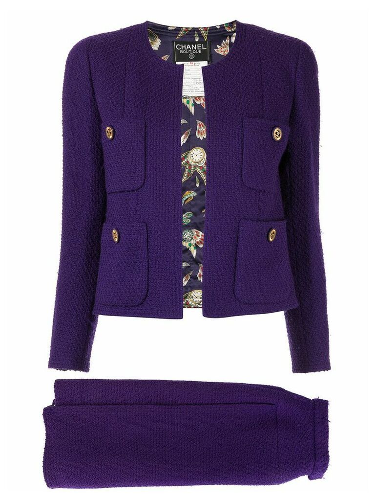Chanel Pre-Owned setup suit jacket skirt - PURPLE