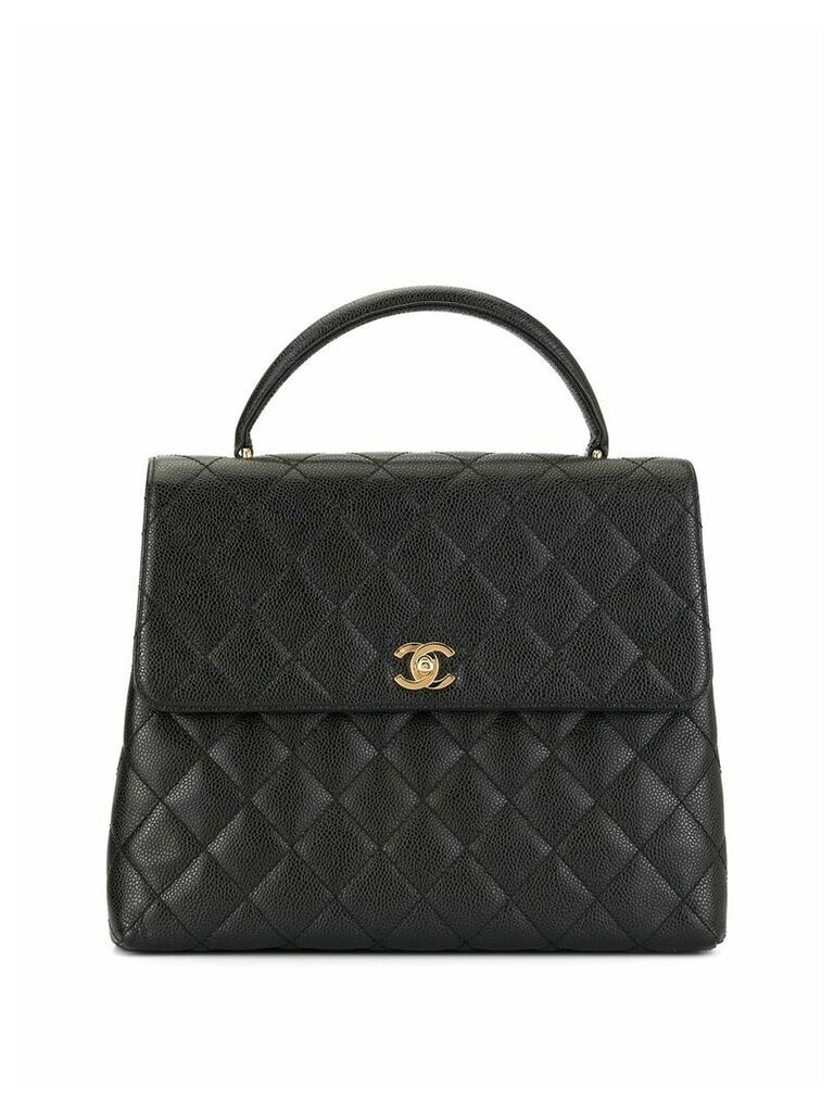 Chanel Pre-Owned 2002 diamond quilted tote - Black
