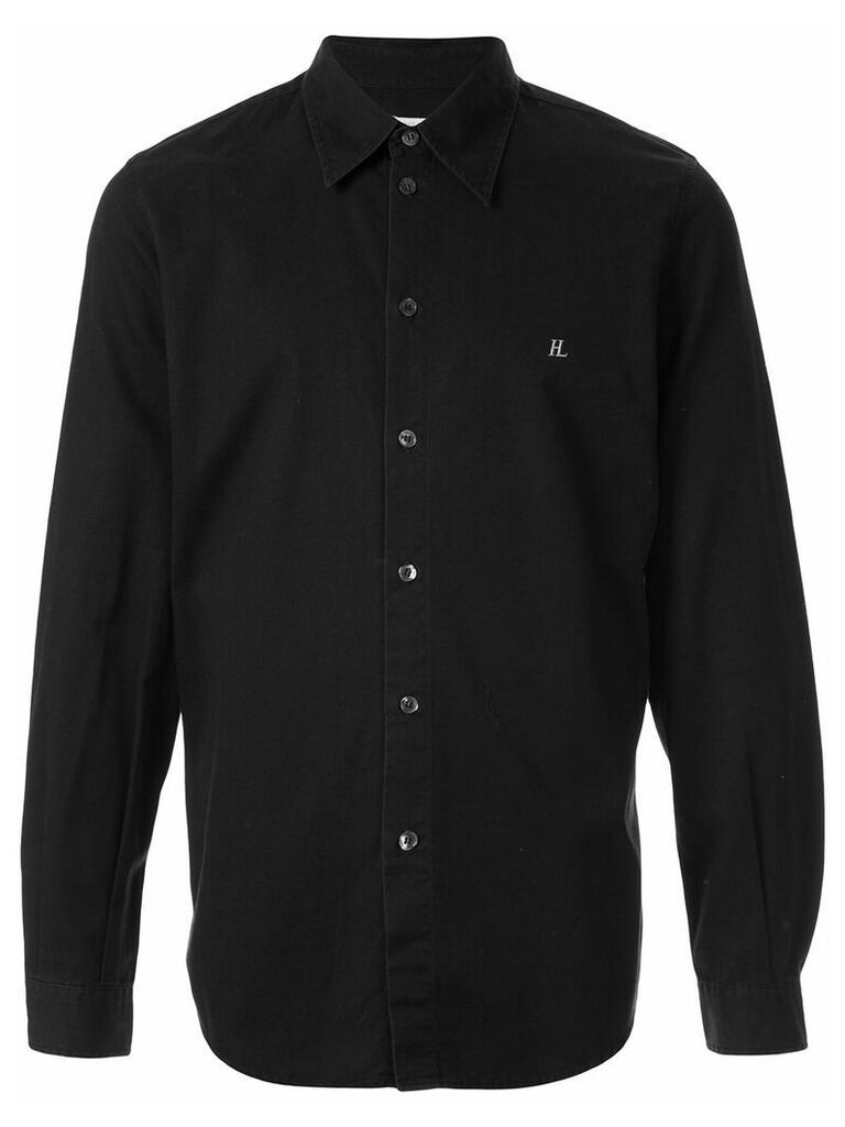 Helmut Lang Pre-Owned 1998 embroidered logo slim shirt - Black
