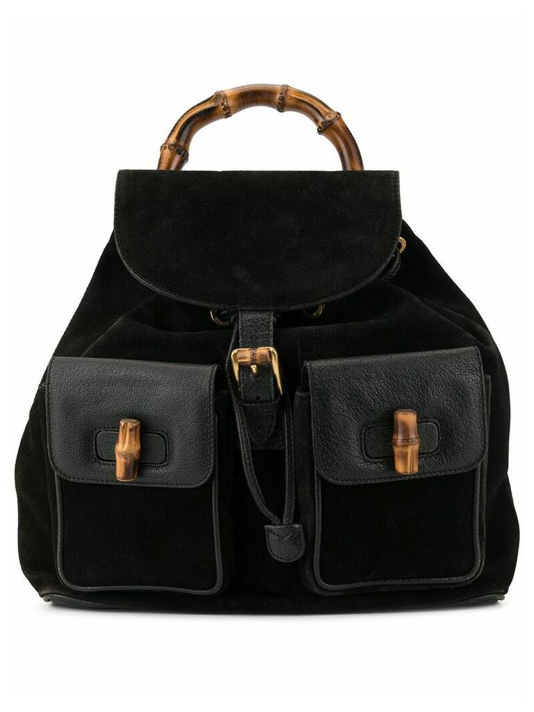 Gucci Pre-Owned bamboo backpack - Black