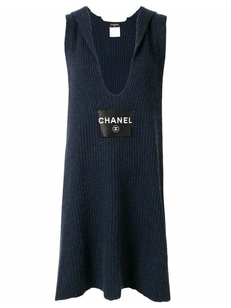 Chanel Pre-Owned knitted scarf dress - Blue