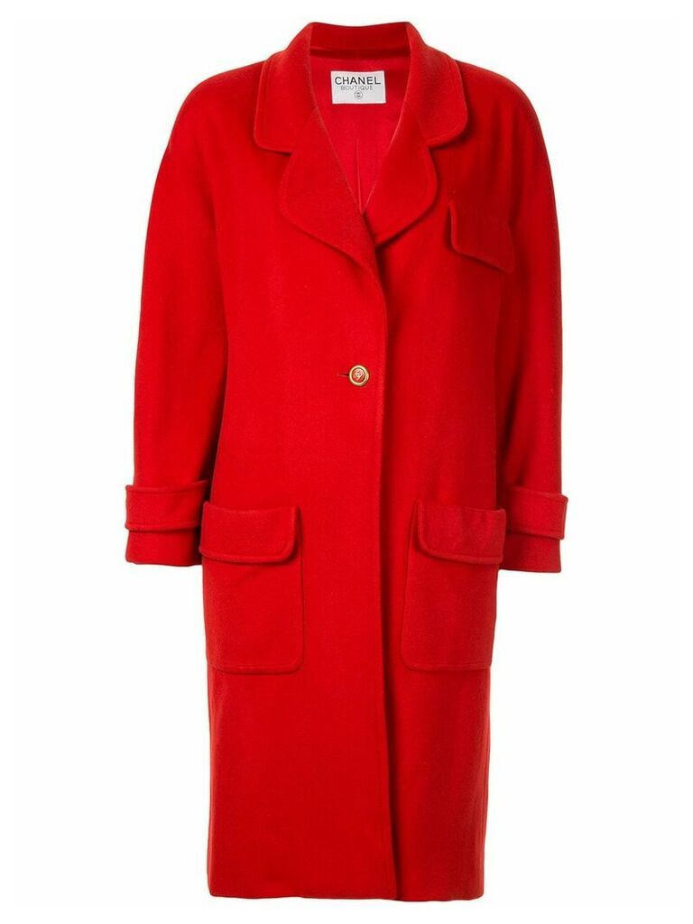 Chanel Pre-Owned CC button peacoat - Red