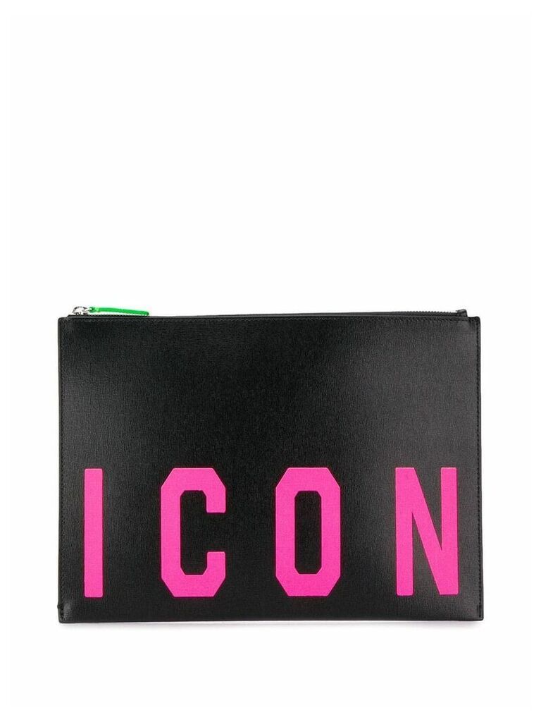 Dsquared2 'Icon' print clutch bag - Black