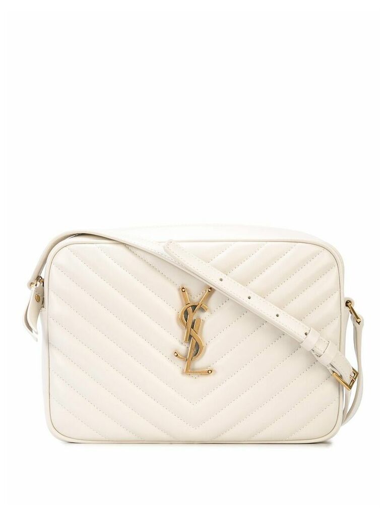 Saint Laurent Lou quilted camera bag - White