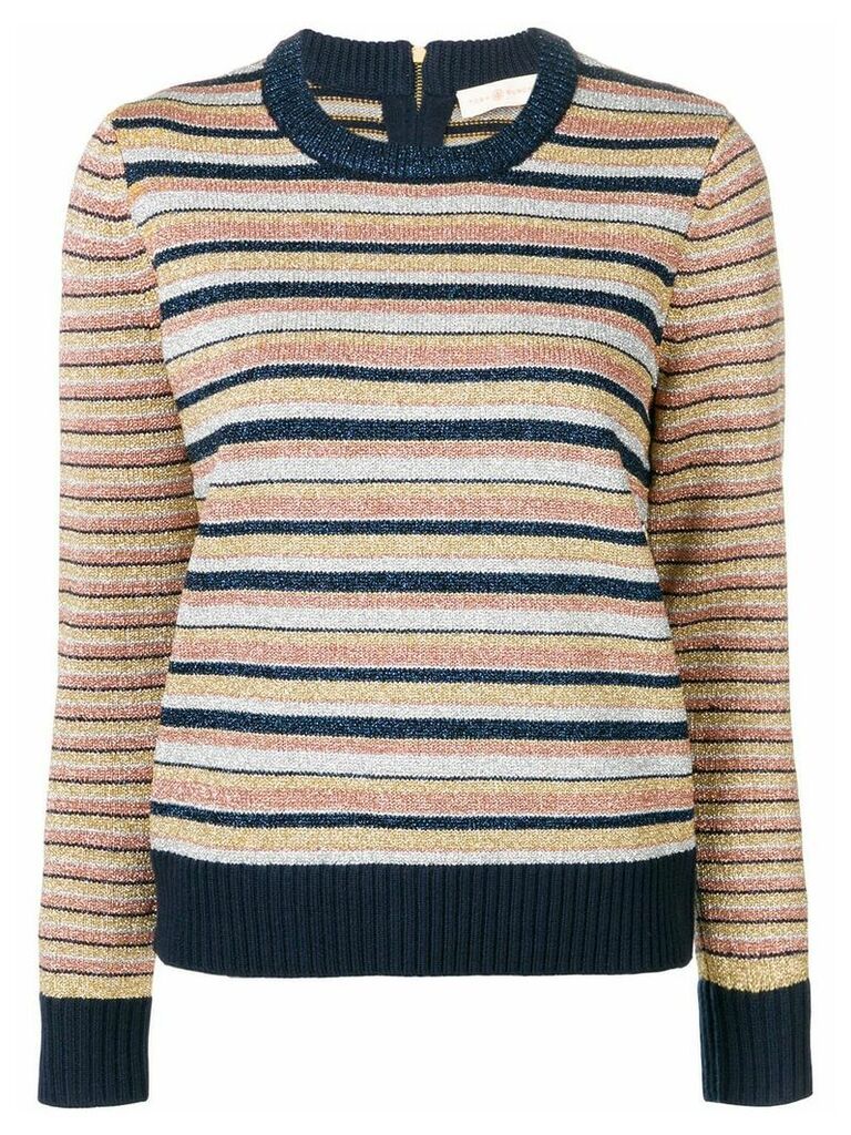 Tory Burch striped knitted jumper - Blue